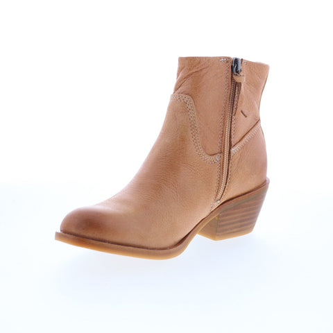 Sofft April SF01161 Womens Brown Leather Zipper Ankle & Booties Boots