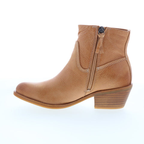 Sofft April SF01161 Womens Brown Leather Zipper Ankle & Booties Boots