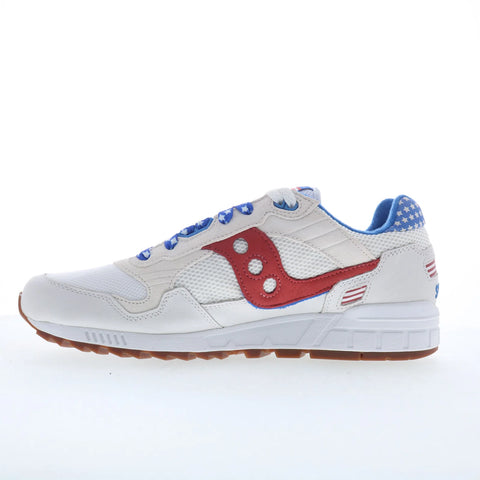 Saucony Shadow 5000 S70803-1 Mens White Suede Lifestyle Sneakers Shoes