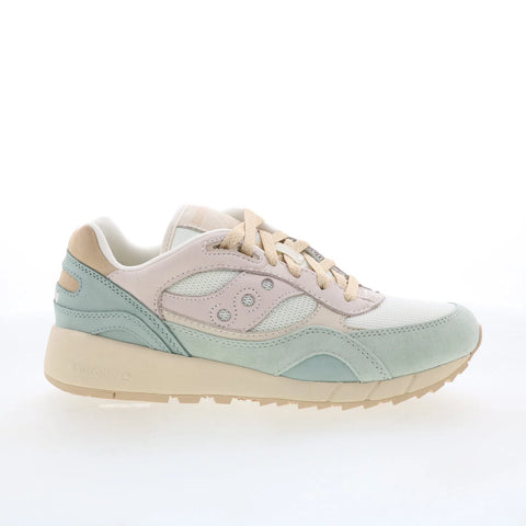 Saucony Shadow 6000 S60882-1 Womens White Nubuck Lifestyle Sneakers Shoes