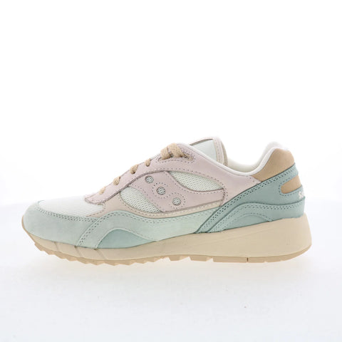 Saucony Shadow 6000 S60882-1 Womens White Nubuck Lifestyle Sneakers Shoes