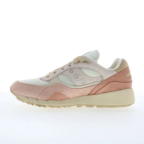 Saucony Shadow 6000 S60882-2 Womens White Nubuck Lifestyle Sneakers Shoes