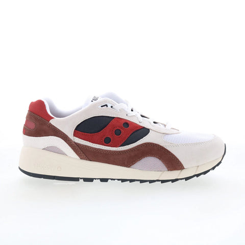 Saucony Shadow 6000 S70441-60 Mens White Suede Lifestyle Sneakers Shoes