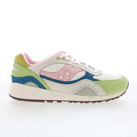 Saucony Shadow 6000 S70816-2 Mens White Suede Lifestyle Sneakers Shoes