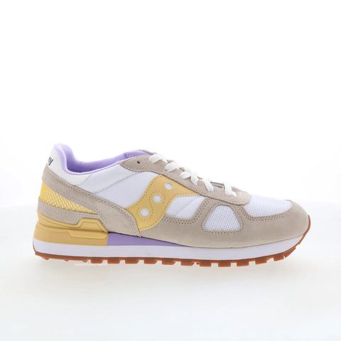 Saucony Shadow Original S1108-846 Womens White Suede Lifestyle Sneakers Shoes