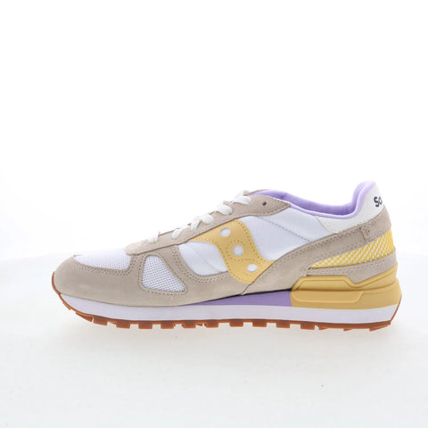 Saucony Shadow Original S1108-846 Womens White Suede Lifestyle Sneakers Shoes