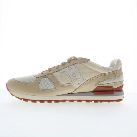 Saucony Shadow Original S70762-1 Mens Beige Leather Lifestyle Sneakers Shoes