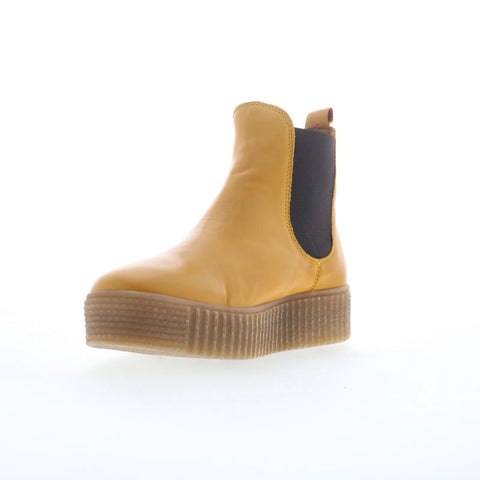 Miz Mooz Shaniece Womens Yellow Leather Slip On Chelsea Boots