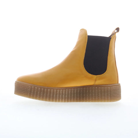 Miz Mooz Shaniece Womens Yellow Leather Slip On Chelsea Boots