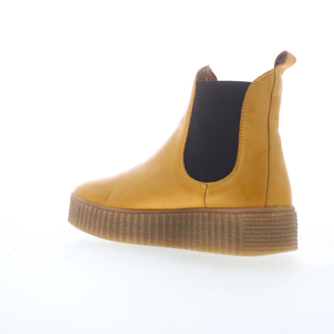 Miz Mooz Shaniece Womens Yellow Leather Slip On Chelsea Boots