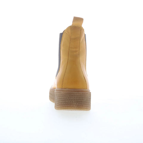 Miz Mooz Shaniece Womens Yellow Leather Slip On Chelsea Boots