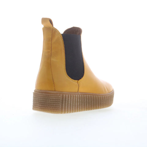 Miz Mooz Shaniece Womens Yellow Leather Slip On Chelsea Boots