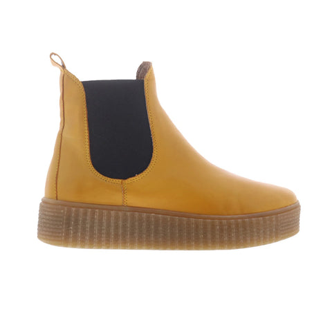 Miz Mooz Shaniece Womens Yellow Leather Slip On Chelsea Boots