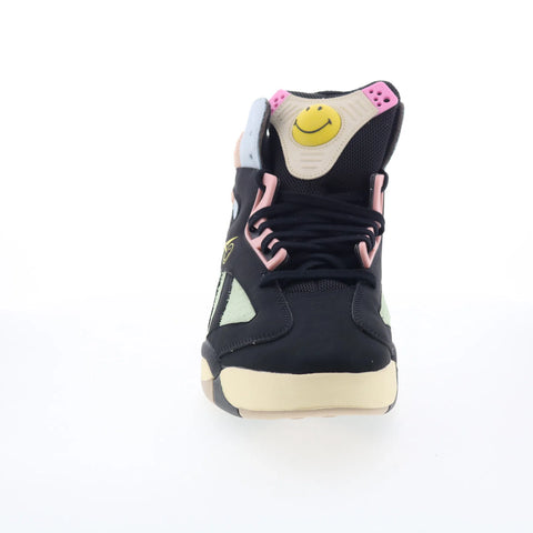 Reebok Shaq Attaq Mens Black Suede Lace Up Athletic Basketball Shoes
