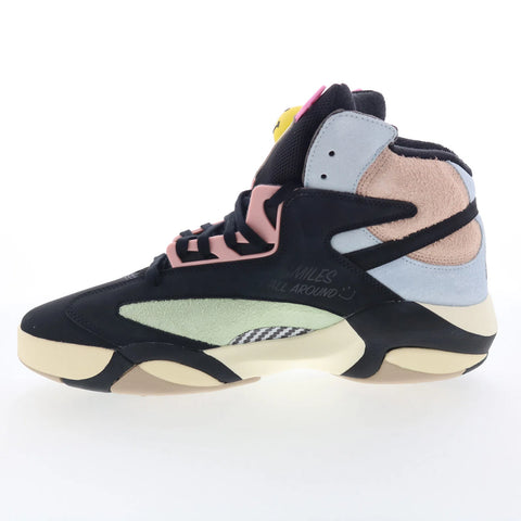 Reebok Shaq Attaq Mens Black Suede Lace Up Athletic Basketball Shoes