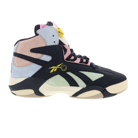 Reebok Shaq Attaq Mens Black Suede Lace Up Athletic Basketball Shoes
