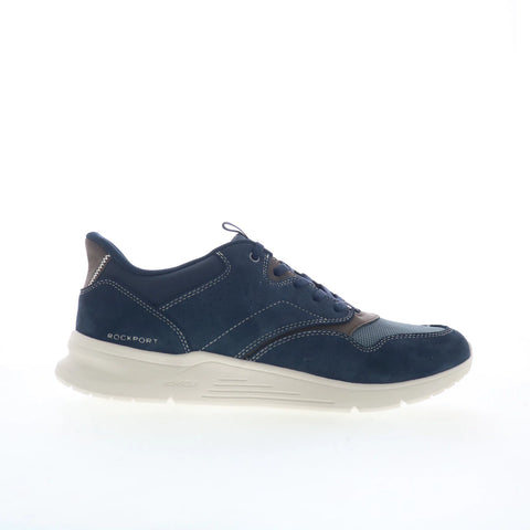 Rockport Shawn RMSHAWN Mens Blue Wide Suede Lace Up Lifestyle Sneakers Shoes