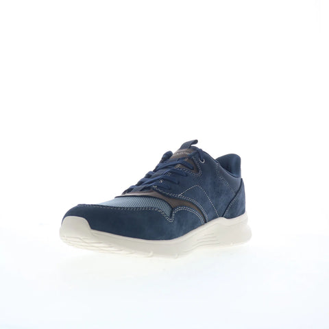 Rockport Shawn RMSHAWN Mens Blue Wide Suede Lace Up Lifestyle Sneakers Shoes