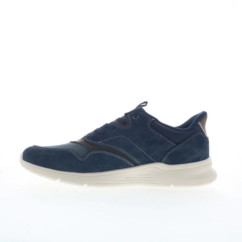 Rockport Shawn RMSHAWN Mens Blue Wide Suede Lace Up Lifestyle Sneakers Shoes