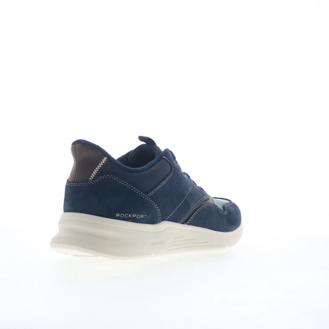 Rockport Shawn RMSHAWN Mens Blue Wide Suede Lace Up Lifestyle Sneakers Shoes