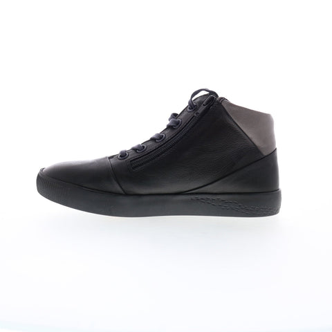 Softinos Shay SHAY604SOF-003 Womens Black Leather Lifestyle Sneakers Shoes