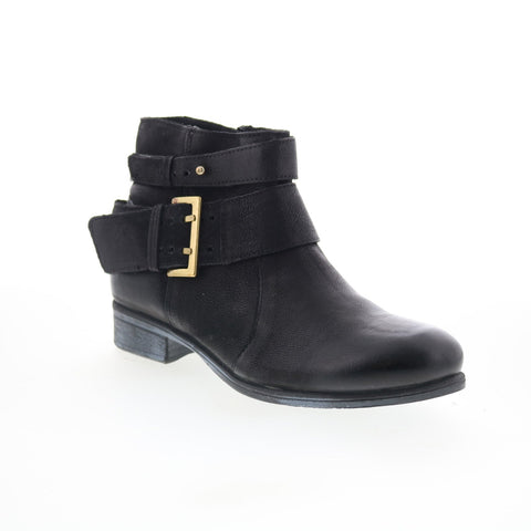 Miz Mooz Shermie Womens Black Leather Zipper Ankle & Booties Boots