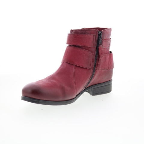 Miz Mooz Shermie Womens Red Leather Zipper Ankle & Booties Boots
