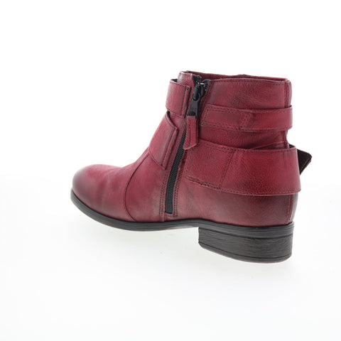 Miz Mooz Shermie Womens Red Leather Zipper Ankle & Booties Boots
