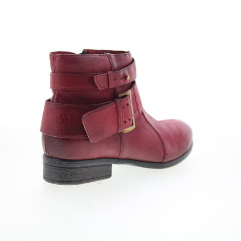 Miz Mooz Shermie Womens Red Leather Zipper Ankle & Booties Boots