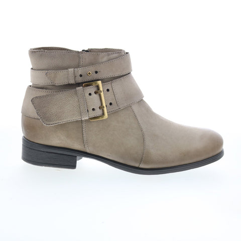 Miz Mooz Shermie Womens Gray Leather Zipper Ankle & Booties Boots