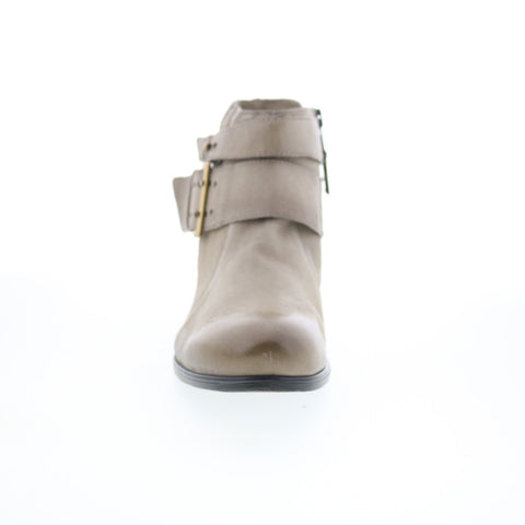 Miz Mooz Shermie Womens Gray Leather Zipper Ankle & Booties Boots