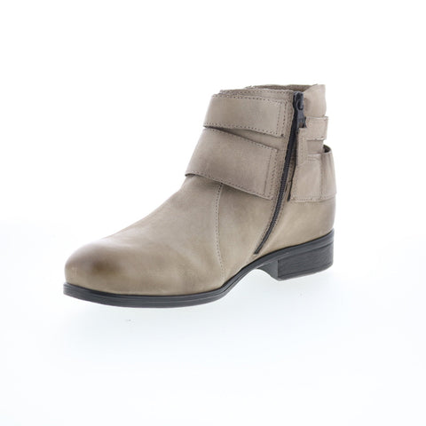 Miz Mooz Shermie Womens Gray Leather Zipper Ankle & Booties Boots