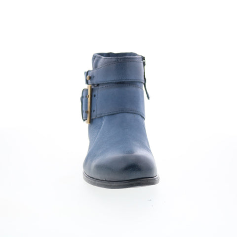 Miz Mooz Shermie Womens Blue Leather Zipper Ankle & Booties Boots