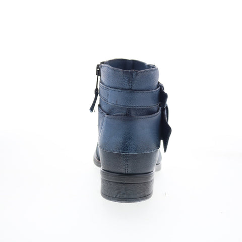 Miz Mooz Shermie Womens Blue Leather Zipper Ankle & Booties Boots