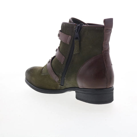 Miz Mooz Sherri Womens Green Suede Zipper Ankle & Booties Boots