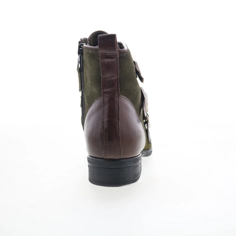 Miz Mooz Sherri Womens Green Suede Zipper Ankle & Booties Boots