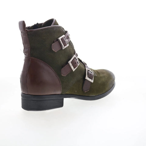 Miz Mooz Sherri Womens Green Suede Zipper Ankle & Booties Boots