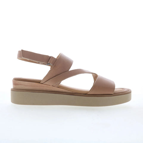 Miz Mooz Shorey Womens Beige Leather Strap Sandals Shoes