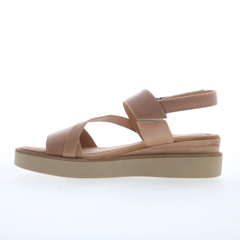 Miz Mooz Shorey Womens Beige Leather Strap Sandals Shoes