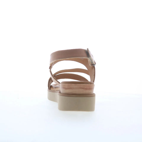 Miz Mooz Shorey Womens Beige Leather Strap Sandals Shoes