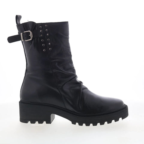 Miz Mooz Sibyl Womens Black Leather Zipper Casual Dress Boots