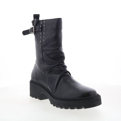Miz Mooz Sibyl Womens Black Leather Zipper Casual Dress Boots