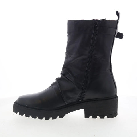 Miz Mooz Sibyl Womens Black Leather Zipper Casual Dress Boots