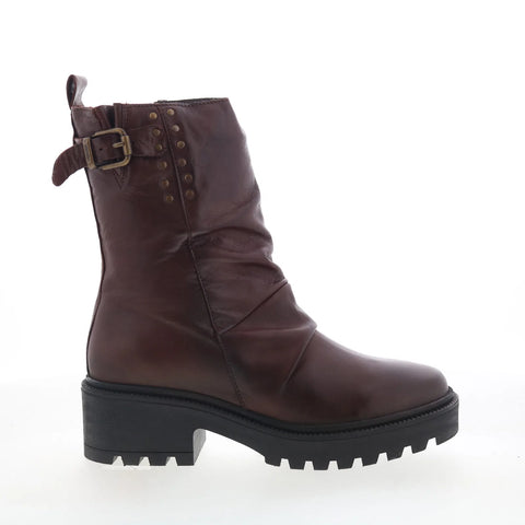 Miz Mooz Sibyl Womens Brown Leather Zipper Casual Dress Boots