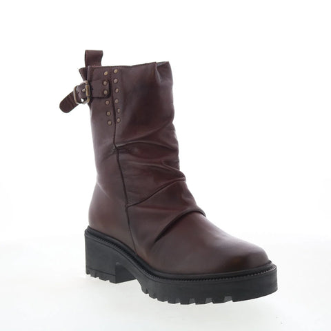 Miz Mooz Sibyl Womens Brown Leather Zipper Casual Dress Boots