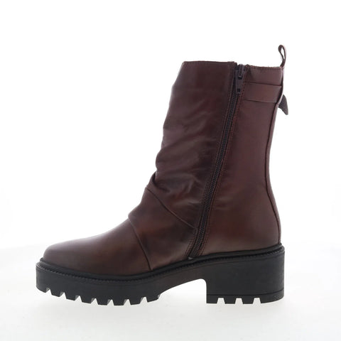 Miz Mooz Sibyl Womens Brown Leather Zipper Casual Dress Boots