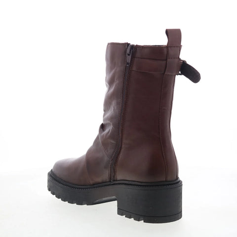 Miz Mooz Sibyl Womens Brown Leather Zipper Casual Dress Boots