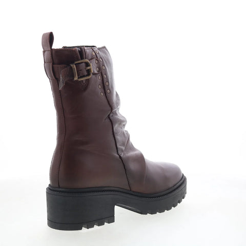 Miz Mooz Sibyl Womens Brown Leather Zipper Casual Dress Boots