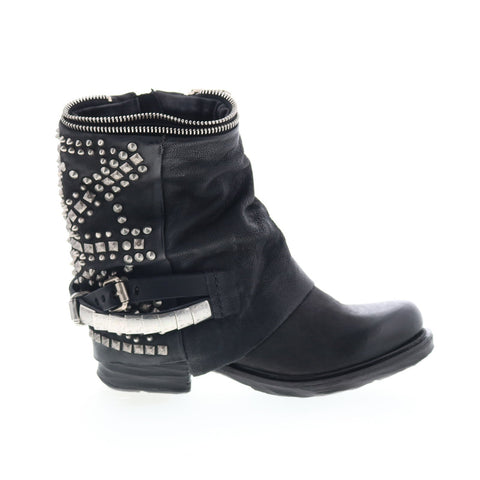 A.S. 98 Sid Womens Black Leather Zipper Casual Dress Boots