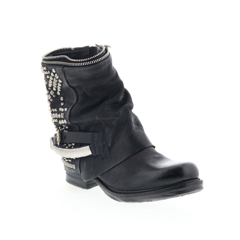 A.S. 98 Sid Womens Black Leather Zipper Casual Dress Boots
